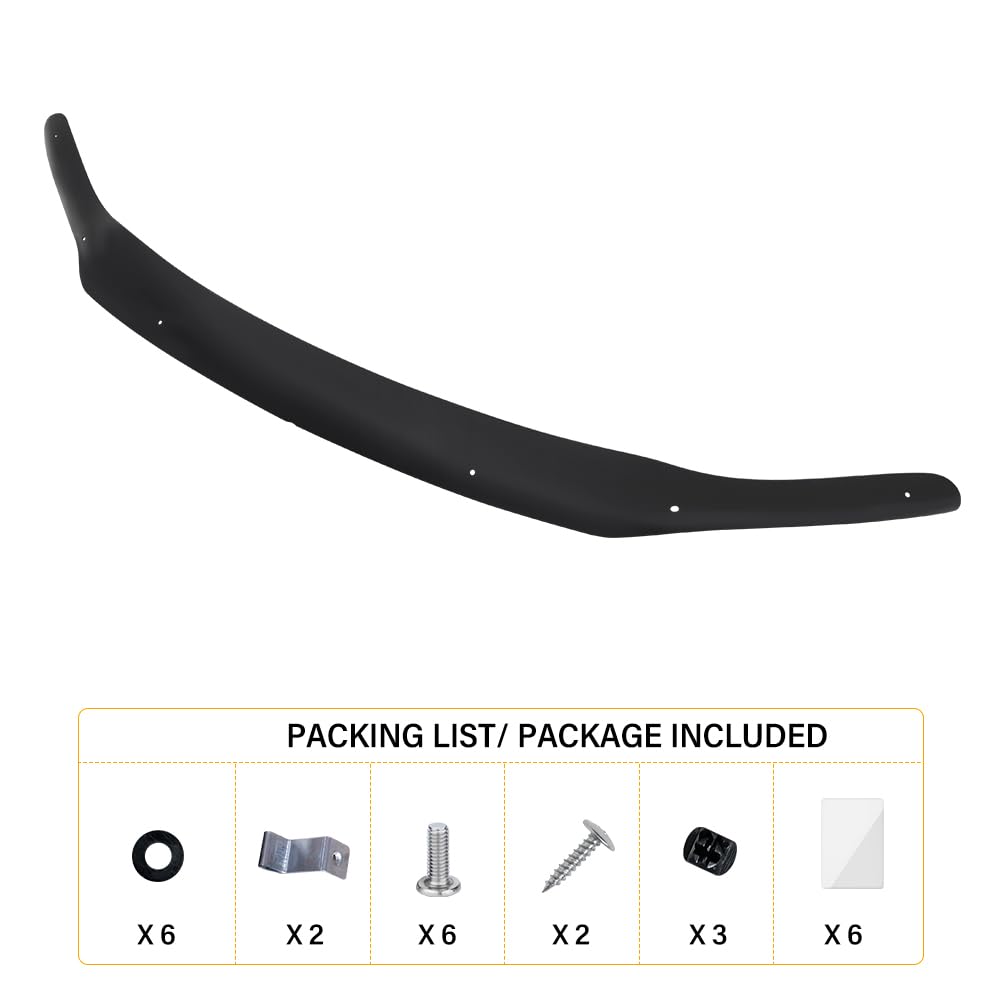Deflector de capó para Toyota Hilux 2016-2020, protector contra insectos y salpicaduras para Duty Comfort Executive Invincible Todas las cabinas, acrílico PMMA resistente a UV, negro brillante