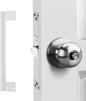 Door Latch Shield Plate, Outswing Door Security Protector Guard 7"