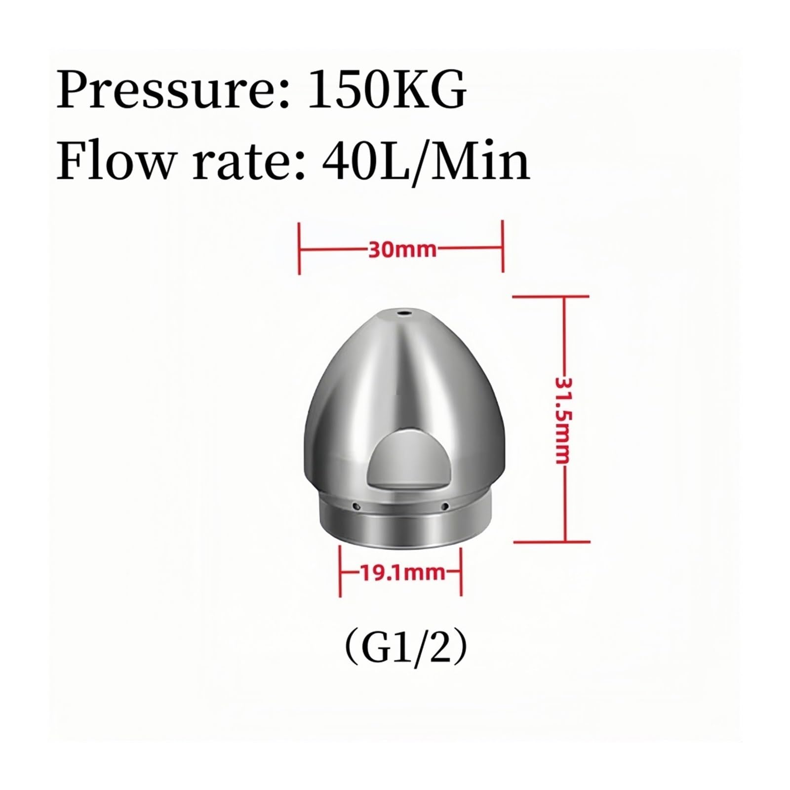 G1/2 & G3/8 Abwasserdüse mit Innengewinde, 40 l/min Hochdruckrohr-Entstopfungswerkzeug for Reinigungsmaschinen(G3 8)