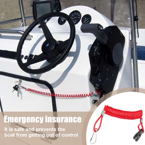 YAPKOLV Motorstoppschalter Seil, Notausschalter Quickstop für Außenborder, Außenbordmotor Flammedurchschlag, Sicherheitsstoppschalter, Sicherheitsseil, Kompatibel für All Series Motoboot