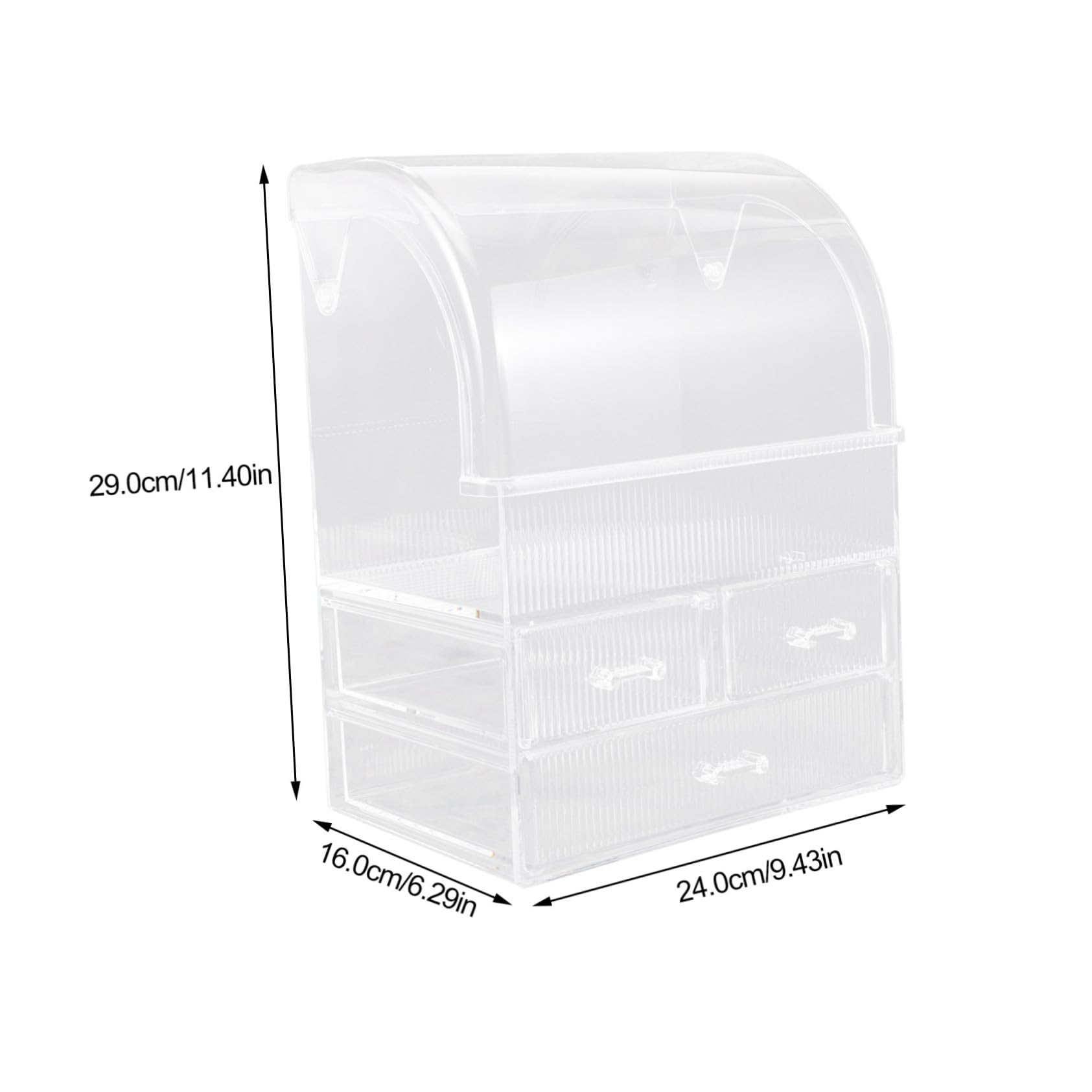CALLARON Scatola Organizer per Cosmetici Grande in Acrilico, Porta Trucchi da Scrivania con Cassetti, Design Trasparente per Bagno e Accessori Make Up