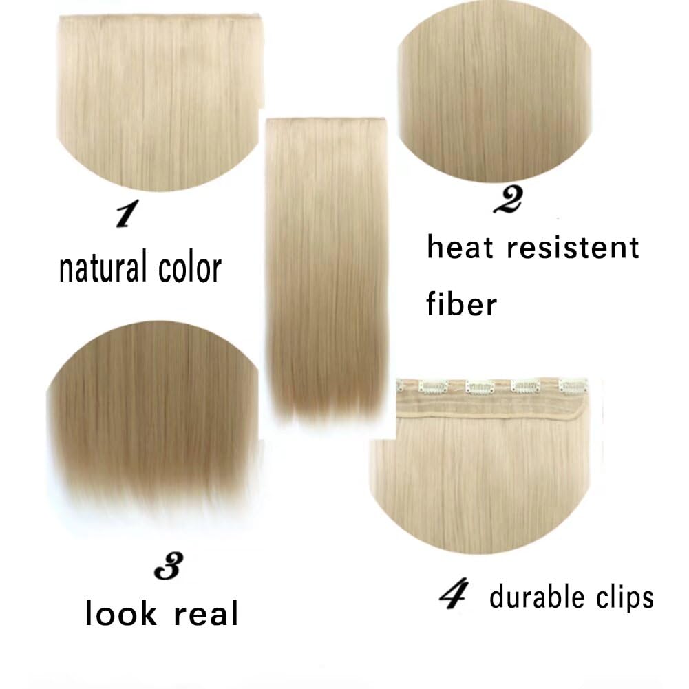 LaLuLoLi Copper Red Thick 120g Straight Clip In Synthetic Hair Extensions Long Fire Red Hairpiece 24" Smooth Silky Hair Exntension With 5 Clips (#119 - Image 4