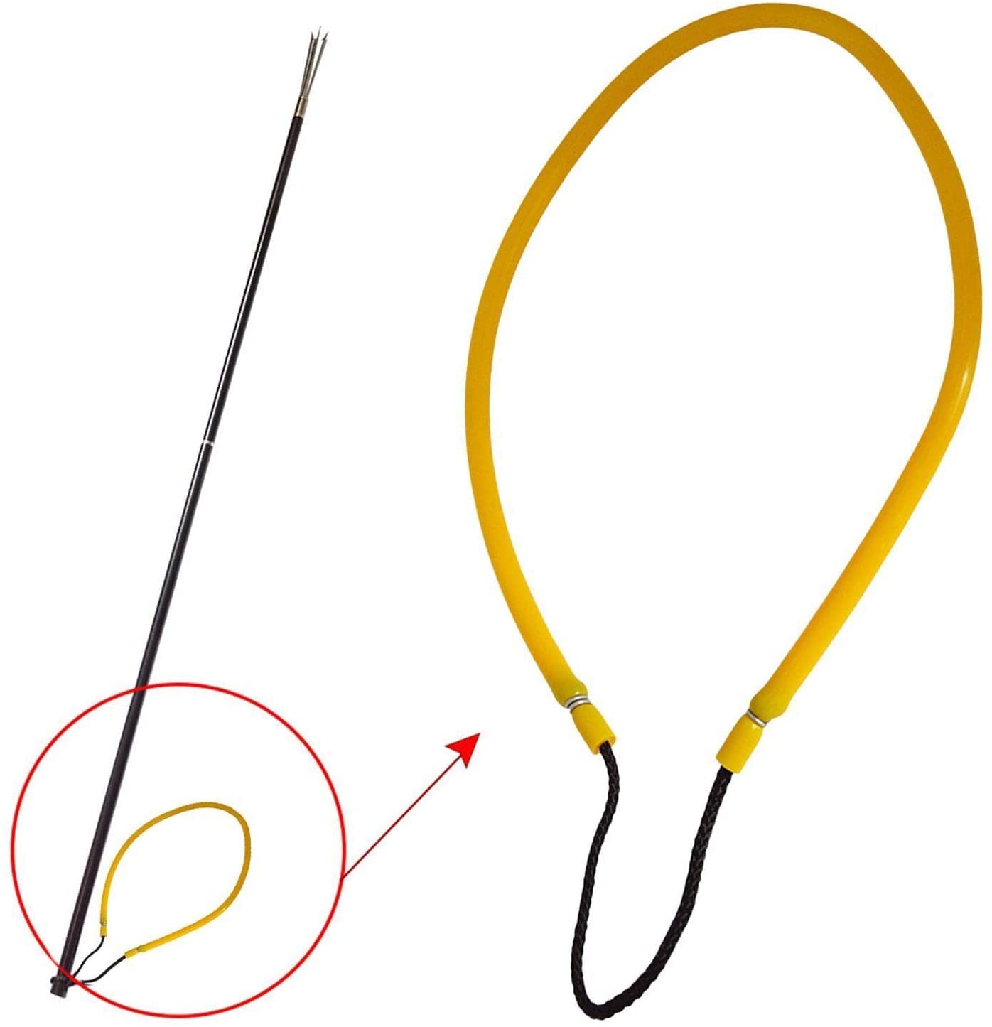 ZALTAS Eslinga Hawaiana de Goma para Pesca submarina, Eslinga Hawaiana de Pesca de Goma Resistente, Eslinga de Lanza para expulsión rápida arpón con Fuerte tensión (Amarillo)