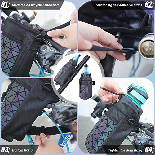 Bike Cup Holder, [800D Oxford Cloth] Spopal Bike Water Bottle Holder Fit 12-32Oz Bottles,Thickened Insulated Bike Cup Holder With Reflective Storage Pockets For Bike, Motorcycle, Scooter, Wheelchair #TOP5