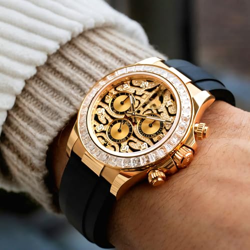 Generic Luxury Men Gold Chronograph Watch - Image 5