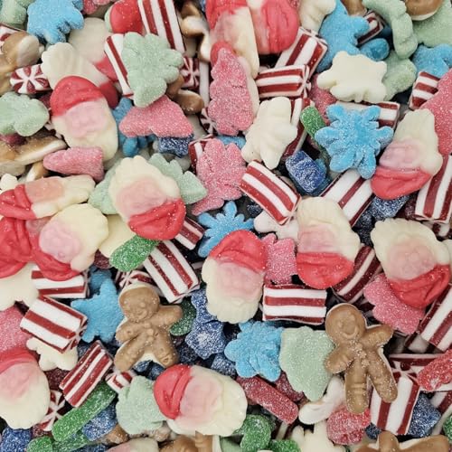 Sweets and Candy Festive Mix 1Kg - Bulk Christmas Sweets - Christmas Pick and Mix Candies - Xmas Themed Treats - Bulk 1 Kilo Bag - A Great Sweet Gift Idea or Festive Baking Decorations