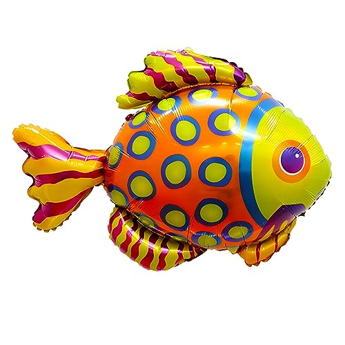 Folienballon Tier, Bunter Fisch, ca. 82 * 69 cm, Tolle Dekoration für Kindergeburtstage, Meeresthemenpartys, Einfach zu Befüllen