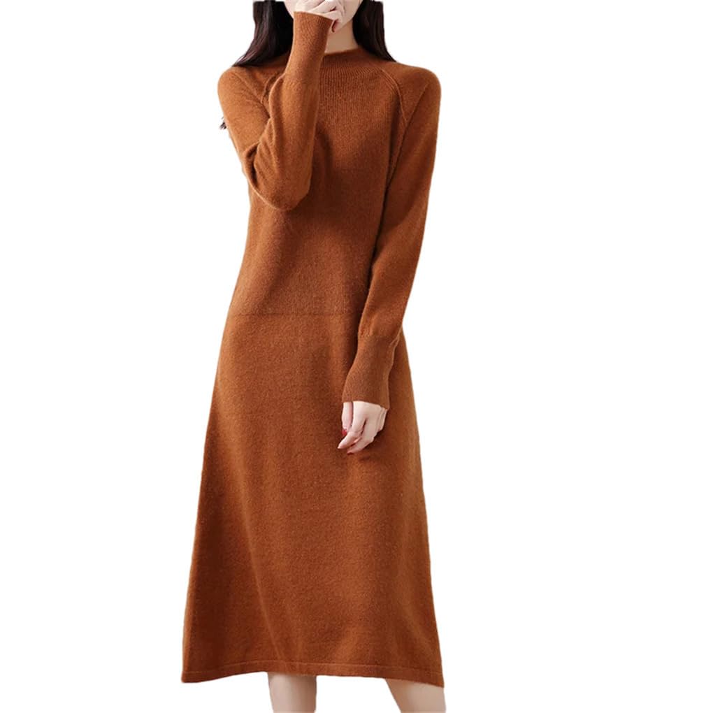 Maglione da donna in lana lavorato a maglia, maglione da donna per autunno e inverno, maglione lungo ispessito