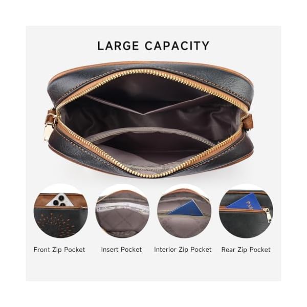 APHISON Quilted Crossbody Bags for Women Trendy,Vegan Leather Small Crossbody Purses Shoulder Handbags with Adjustable Strap