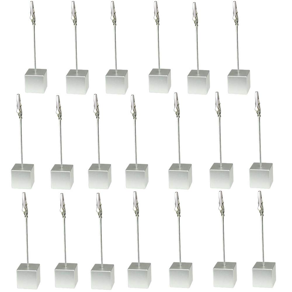 Tischnummernhalter, Namenskarten-Halter, Memo-Clip, Halter, Notizhalter, Bilder, Karten, Papier, Menü-Clip, (Silber) (20 Stück)