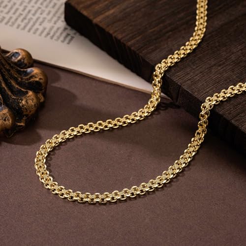 14K Gold Chain for Men Women 14K Gold Necklace for Women Chains Double Layer Cuban Link Chains Delivers Presence Dainty Chunky Cuban Link Chain for Men4