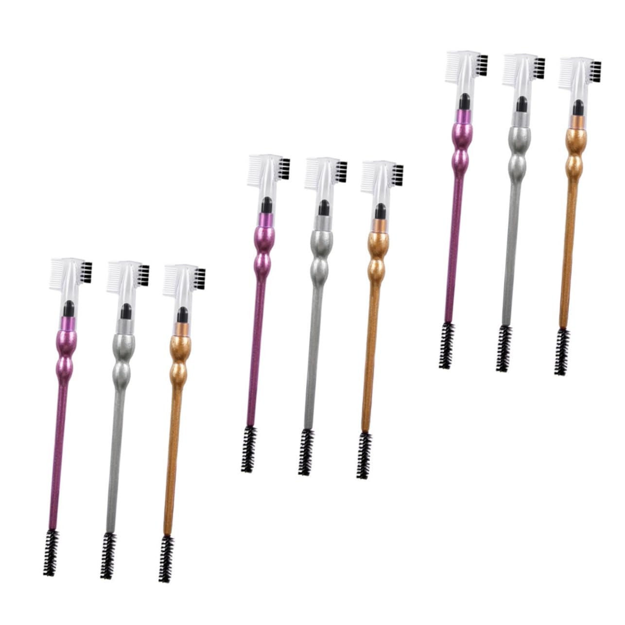 minkissy 9pcs Double-headed Eyebrow Brush Set Makeup Tools for Women Eyelash Comb Professional Eyebrow Makeup Brush for Daily Use