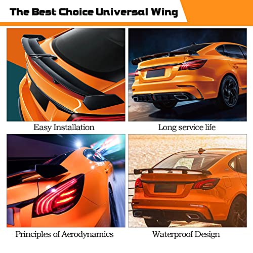 image for RoyalParts 54 Inch Universal Rear Spoiler, Matte Black PRO Style Trunk