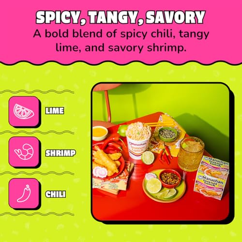 Image of Maruchan Instant Lunch Ramen Noodles, Lime Chili with Shrimp - Japanese-Style Instant Noodle Soup, Easy Meal Ready in 3 Minutes - 2.25 Oz. (12 Pack)
