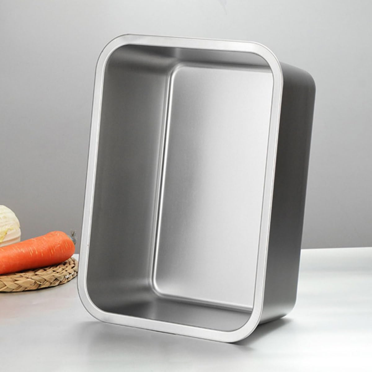 Servierplatte Rundes Geschirr Edelstahl mit Glatter Oberfläche in Silber und Rostfrei tablett für Backen und Grillen Haushalts für Fisch und Gemüse