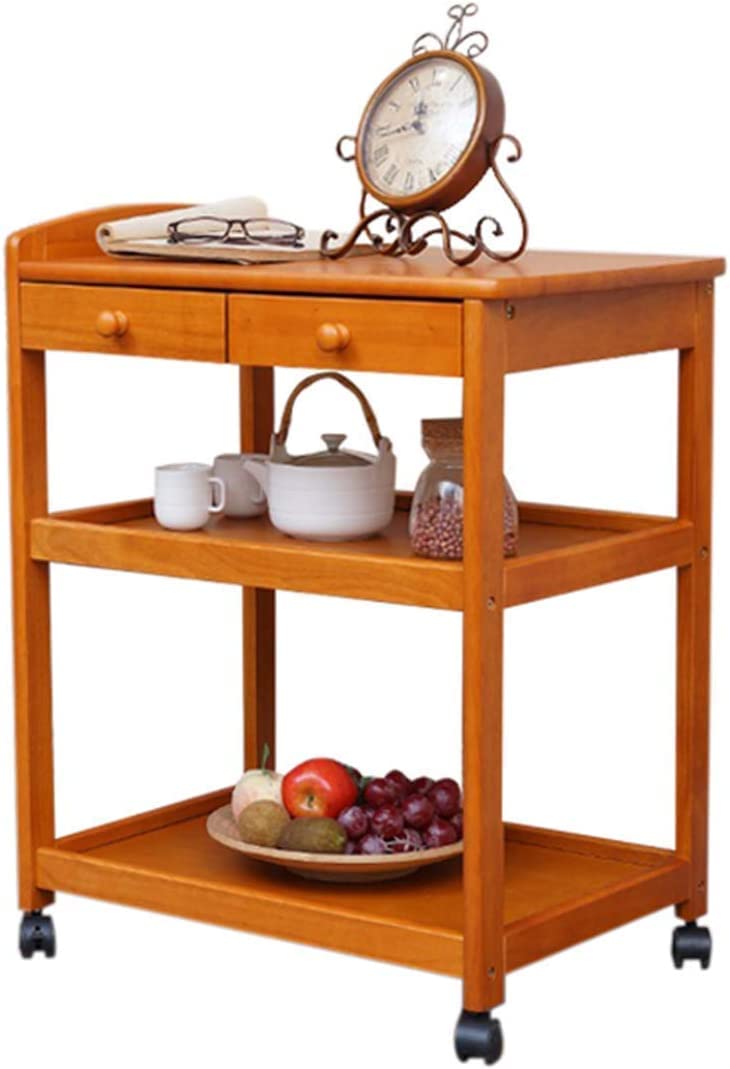 TKJfdTY Rotatable Storage Kitchen Trolley,Serving Bar Cart Storage Trolley,Storage Trolley,Bar Trolleys On Wheels,With 3 Shelves For Living Room,Bathroom, Coffee Colour,Brown