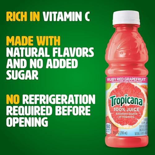 Image of Tropicana Ruby Red Grapefruit Juice, 10 Ounce (Pack of 24)