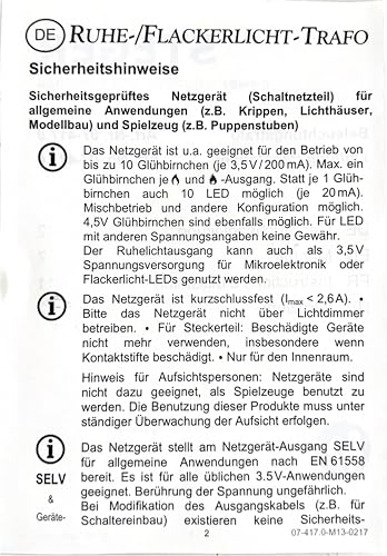 Kahlert Licht 60976 Ruhe-/Flackerlichttrafo für Puppenstuben und Weihnachtskrippen, schwarz