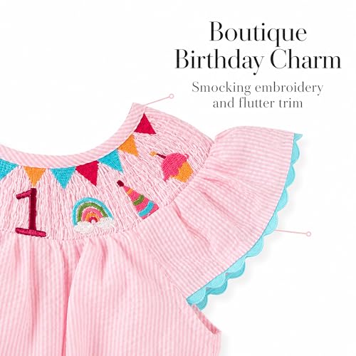 Image of Mud Pie Baby Girls' Smocked Birthday Bubble