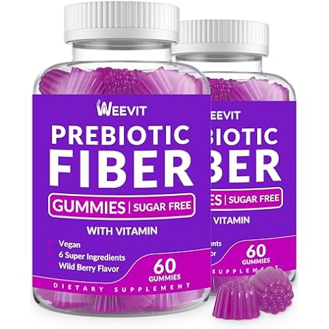 WEEVIT Prebiotic Fiber Gummies for Adults - Zero Sugar Added- 8g Fiber Supplement with Prebiotic Digestive Blend for Fulfill, Metabolism, Gut & Digestive Cover