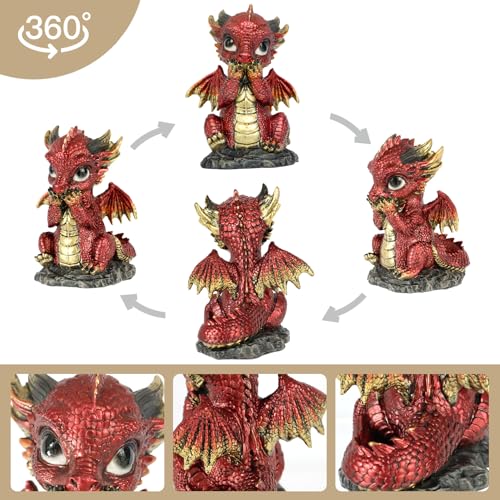 Set 3 Figuras Dragón en Resina Aura Mojo miniatura 4