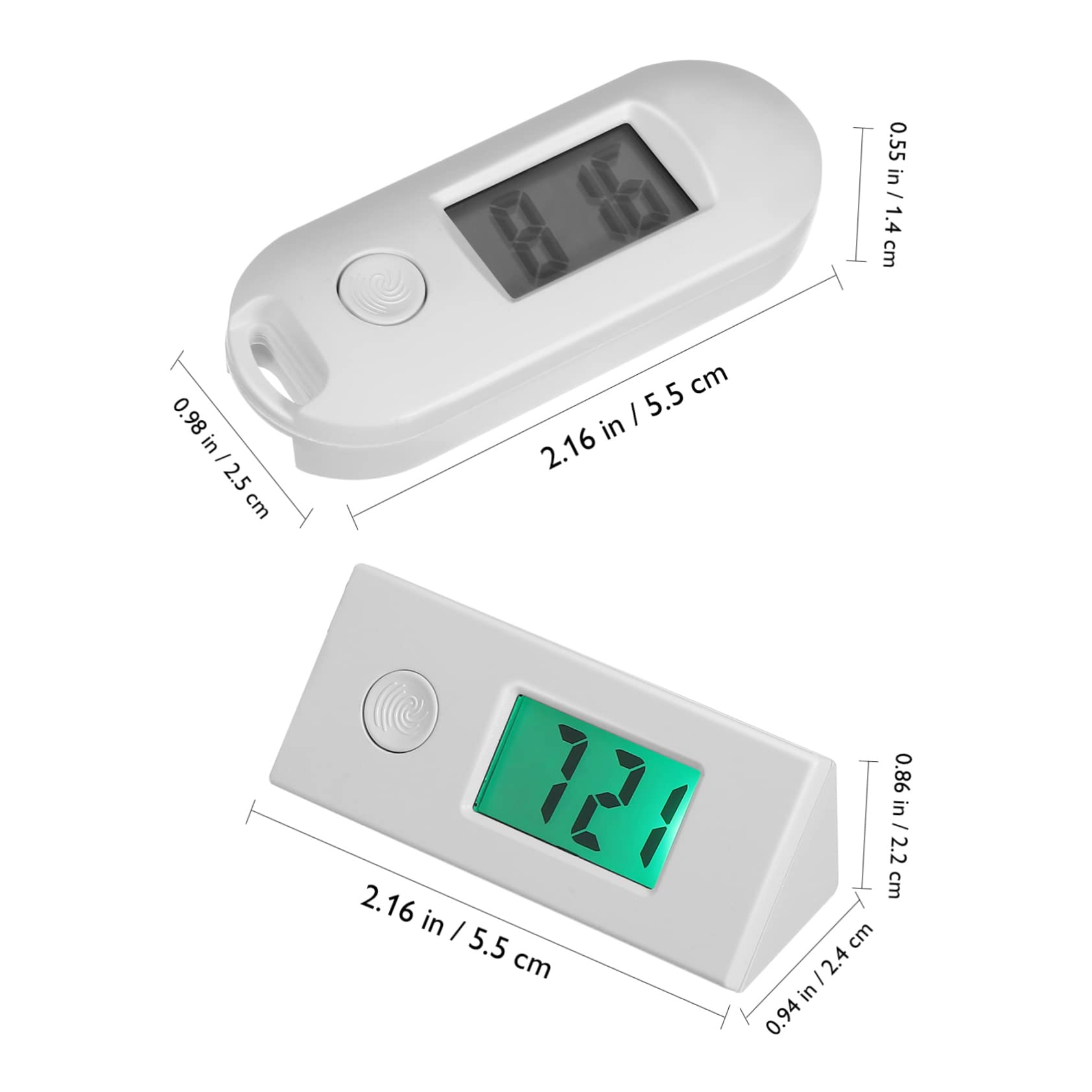 LIFKOME 6 Relojes de Bolsillo Digitales Llavero, Pequeños y Portátiles, Material Abs Plástico, Ideales para Exámenes y Uso Médico Profesional