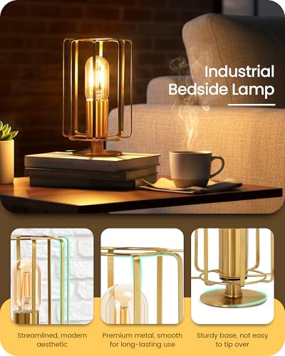 Lámpara de mesa industrial pequeña 8.5’’ en latón miniatura 4
