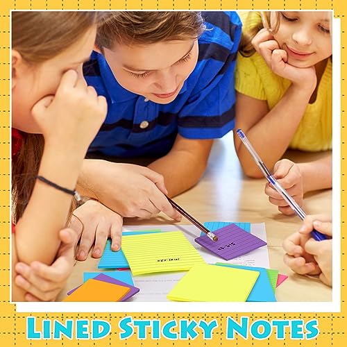 Image of Yexiya 64Pcs Lined Sticky Notes 4x6'' 3x3'' Self Stick Notepad Multi Color