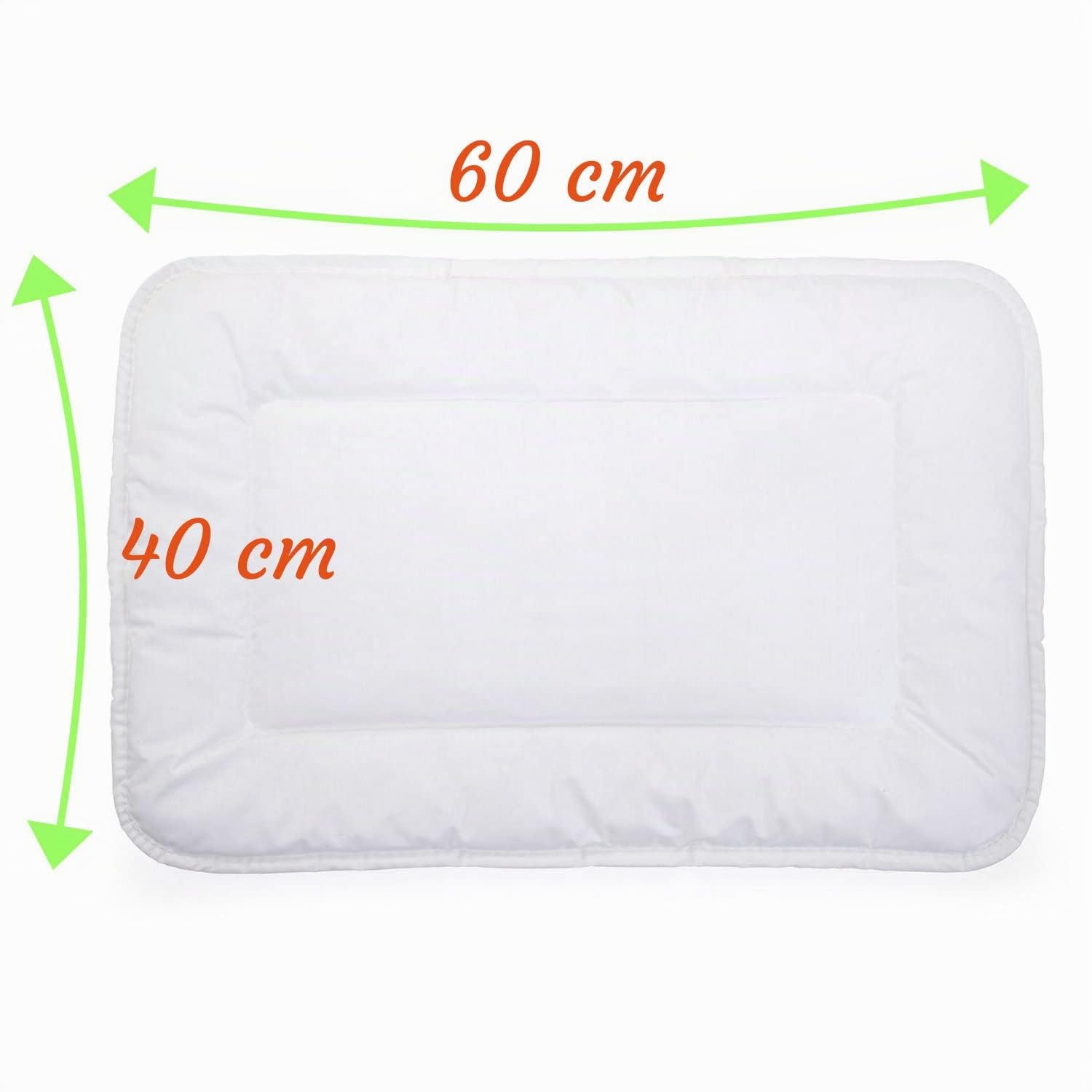 H&F Heimtextilien Kinderbettdecke Babybettdecke | Steppdecke mit Kissen Set für Kinder und Baby | Kinderdecke, Babybett Decke mit Kissen | Bettzeug: Baumwolle Weiß | Große: 90x120 + 40x60 cm