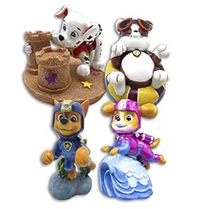 Penn-Plax Paw Patrol Aquarium Ornament Bundle – inkl. Chase, Marshall, Rubble und Skye – 4 Stück – Mini