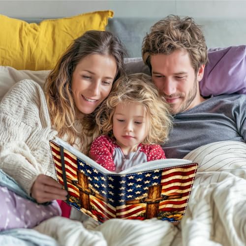 Image of Photo Album 4x6 120 Photos with Strong Elastic Band, Stained Glass Flag | Large Capacity Premium Leather Picture Album, Portable Wallet Albums Photo Book for Family Anniversaries Wedding Baby