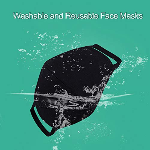 Yiiza Fashion Mouth Protection Unisex Washable And Reusable Cotton Warm Face Protection With Adjustable Bridge Design (3-Pack Black) (1) #TOP3