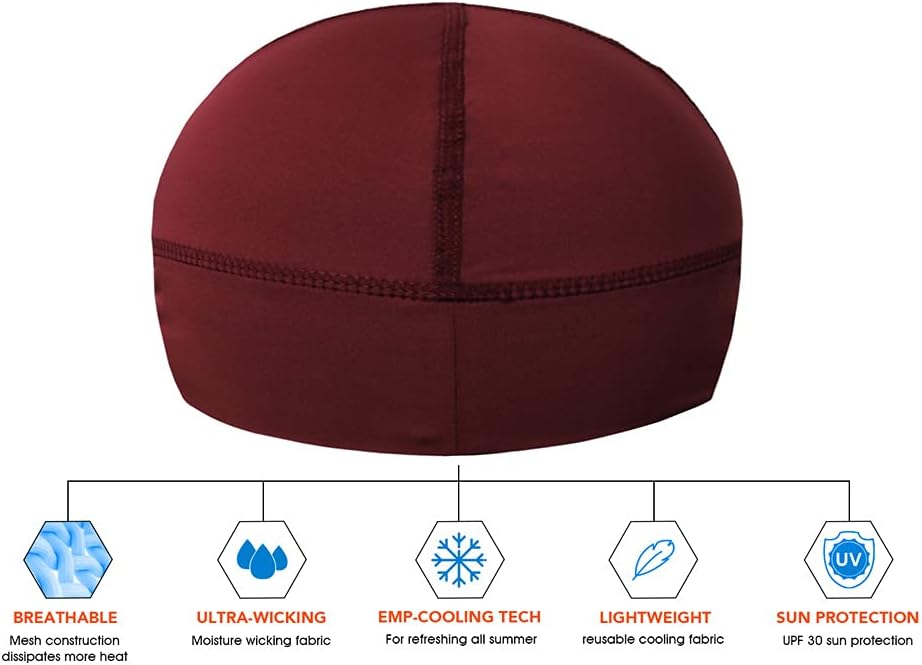 Low-Profile Cooling Helmet/Hard hat Liner, Stretch Working Cap, Summer Sweat Wicking Skull Cap, Running Beanie Sun Protection - Image 3