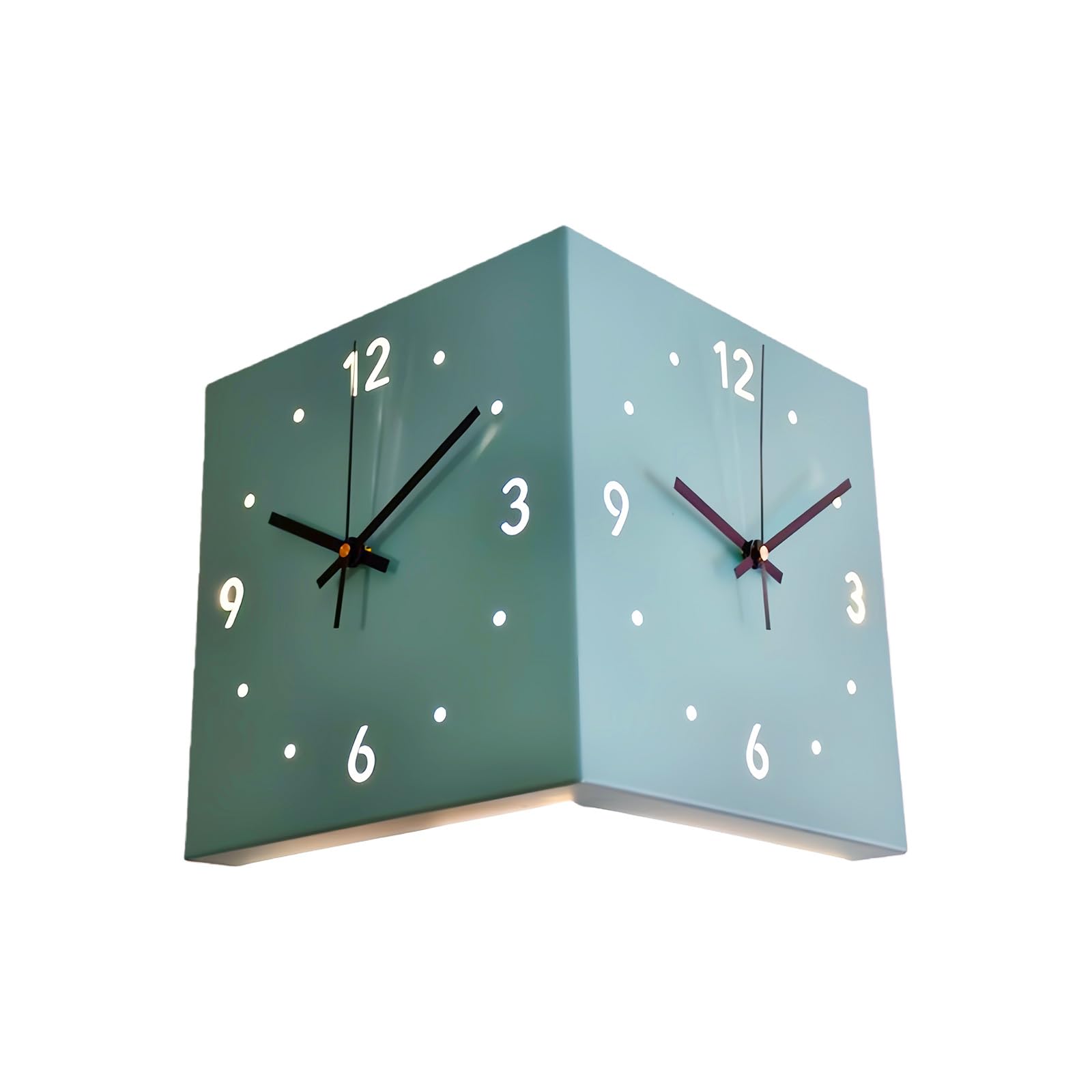 GTYLF Sided Corner Wall Clock, Battery Operated Silents Wall Clock for Bedroom Living Room Decors Decorative Clocks Battery Operated SILENTs Clocks