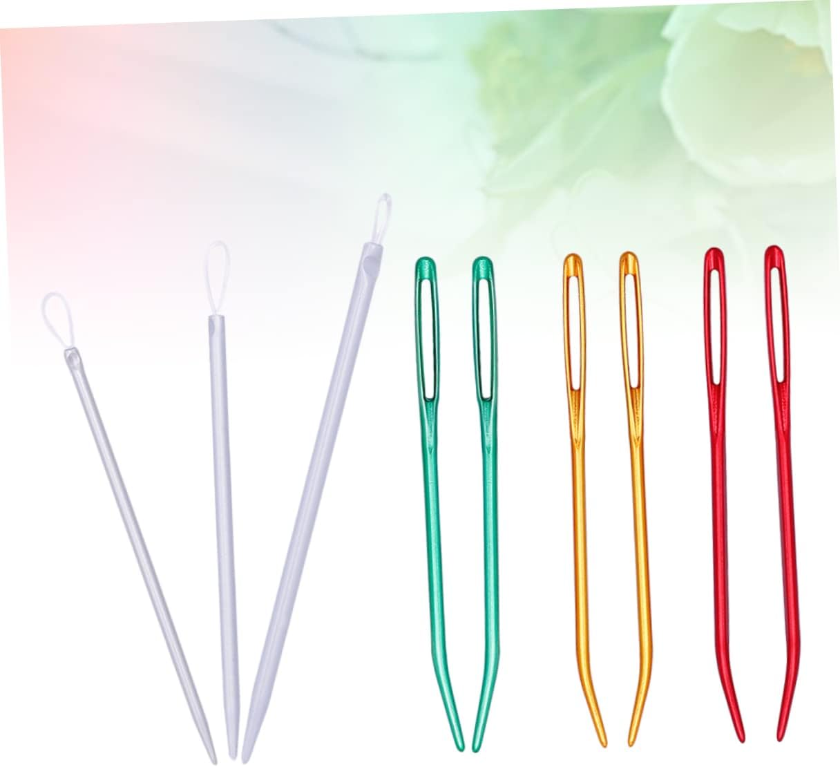 AUTSUPPL 9pcs Craft Sewing Needles Threading Tool Large Threader for Hand Sewing Embroidery Thread Inserter Threading Random Color