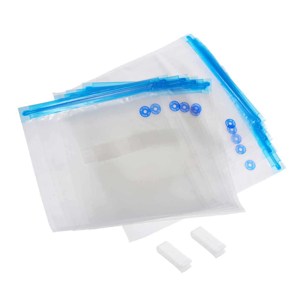 Unomor 12 Pack Vacuum Seal Food Storage Bags Sealing Food Package Bag Reusable Compression Bags for Cooking Baking and Long-term Storage (22x21cm x 10 2 Clips Included)