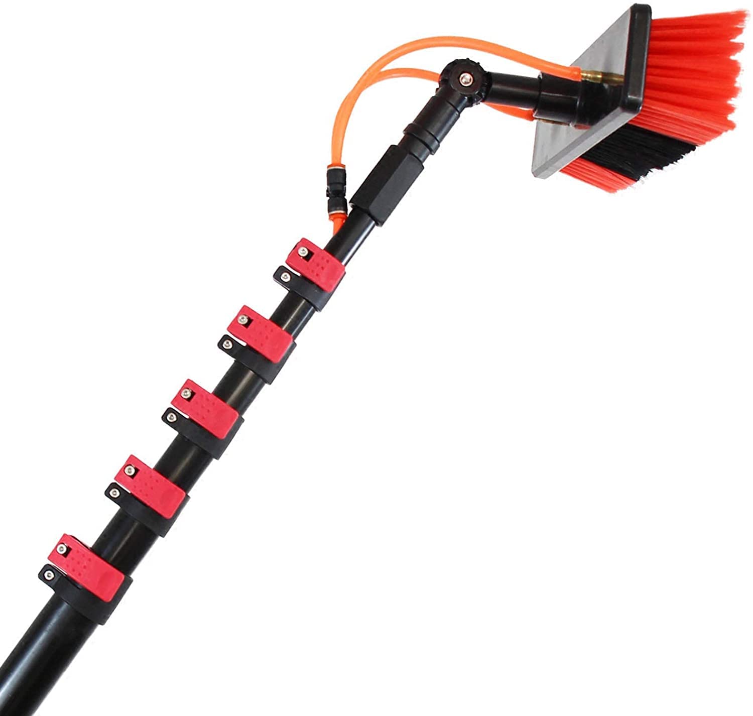 DUANHOZ Extendable Cleaning Pole,Water Fed Telescopic Brush, Solar Photovoltaic Panel Cleaning Tool, 10M Window Cleaning Brush Equipment, Water Fed Telescopic Brush, For Photovol