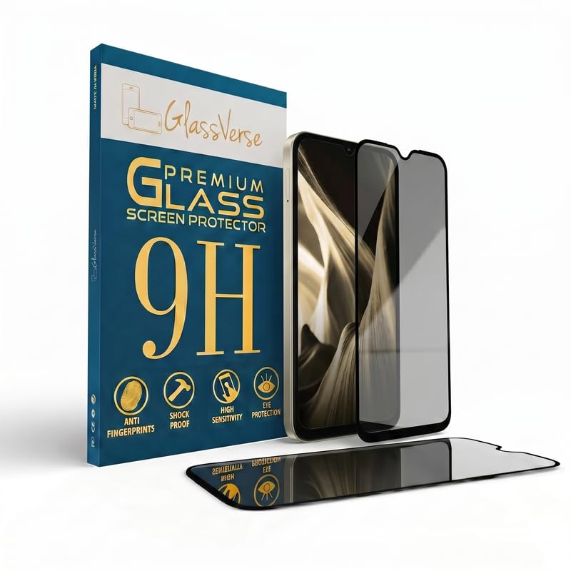 Image of GlassVerse Ultra Privacy Tempered Glass For Poco C85x (PACK OF 1) with Free Installation Kit. Edge To Edge. (In-Screen FingerPrint Lock will not work with the Privacy Guard) - 6.9 inch
