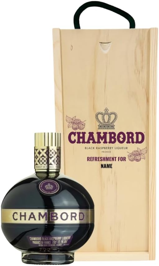 Personalised Chambord Black Raspberry Liqueur – 70cl | 16.5% ABV | Custom French Liqueur Gift for Him or Her