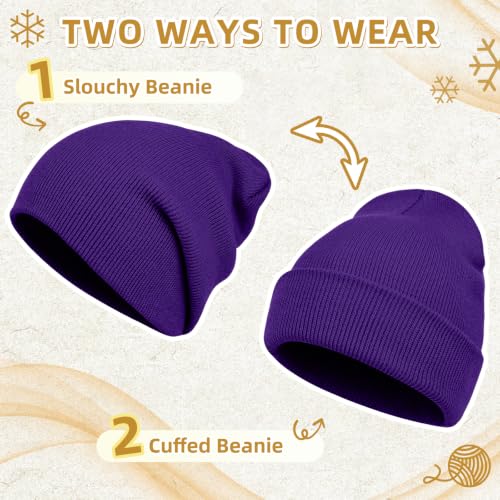 Image of ZOORON Beanie for Men Women Slouchy Winter Beanie Hats Cuffed Skull Caps
