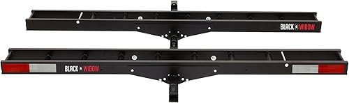 Miniatura 6 de Black Widow Portador de Enganche Doble para Motocicleta de Aluminio Anodizado Ligero Resistente al Óxido con Rampa de Carga, Capacidad de 600 lb.,