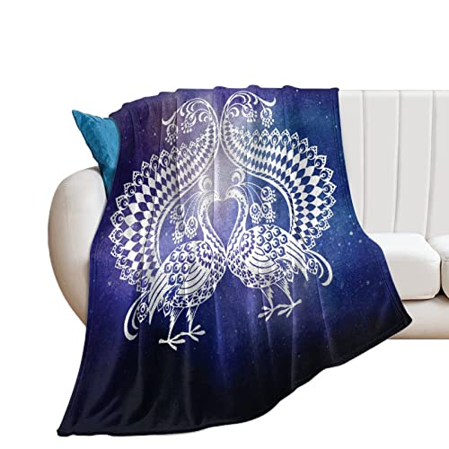 Couverture lit microfibre paon douce pour canapé et voyage - 5
