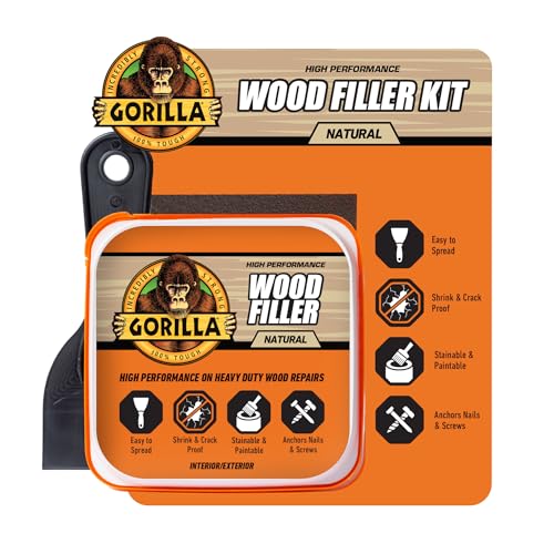 Gorilla All Purpose Wood Filler Wood Repair Kit with Putty Knife and Sanding Block