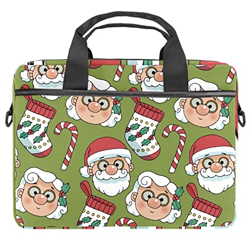 Sac bandoulière ordinateur portable 13-14.5 pouces matelassé Noël rouge vert durable