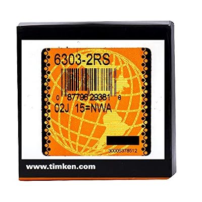 2PACK TIMKEN 6303-2RS Double Rubber Seal Bearings 17mmX47mmX14mm, Pre-Lubricated and Stable Performance and Cost Effective, Deep Groove Ball Bearings