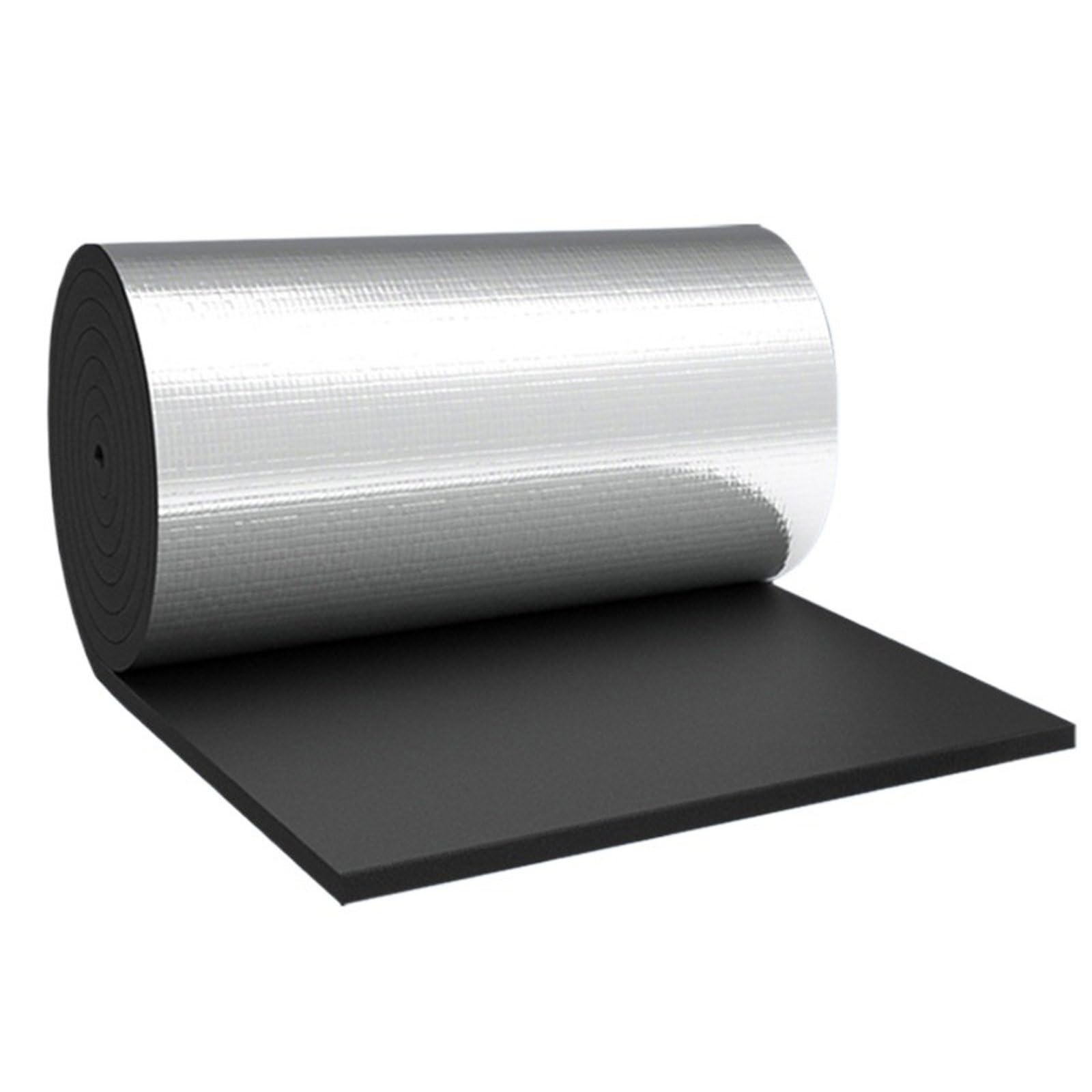 FBANULPEX Thermal Soundproof Cotton Layer Foil, Vapour Barrier Radiator Insulation Roll Self-Adhesive 5mm Thick 1m Wide Multiple Sizes(1mx5m)