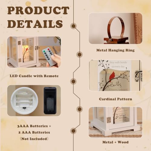 Image of Memorial Lantern, Bereavement Gifts for Loss of Loved One with Card