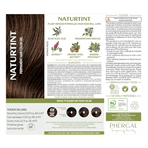 Image of Naturtint 4W Radiant Dark Brown Permanent Hair Color (Pack of 1), Ammonia Free, Vegan, Cruelty Free, up to 100% Gray Coverage, Long Lasting Results (Packaging may vary)