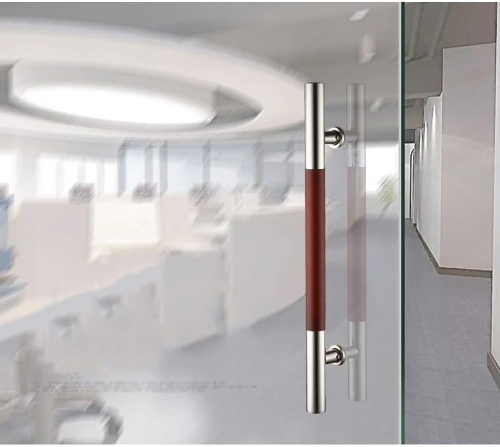 Thick Stainless Steel Shop Office Glass Door Push-Pull Handle/Sliding Wooden Barn 6 Sizes (Size : 80x50cm)