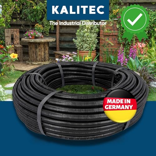 10 Meter Kalitec Wellrohr geschlitzt NW 17 I Wellschlauch offen I Marderschutzrohr I Leerrohr I Kabelschutz AD 21 mm ID 16,8 mm